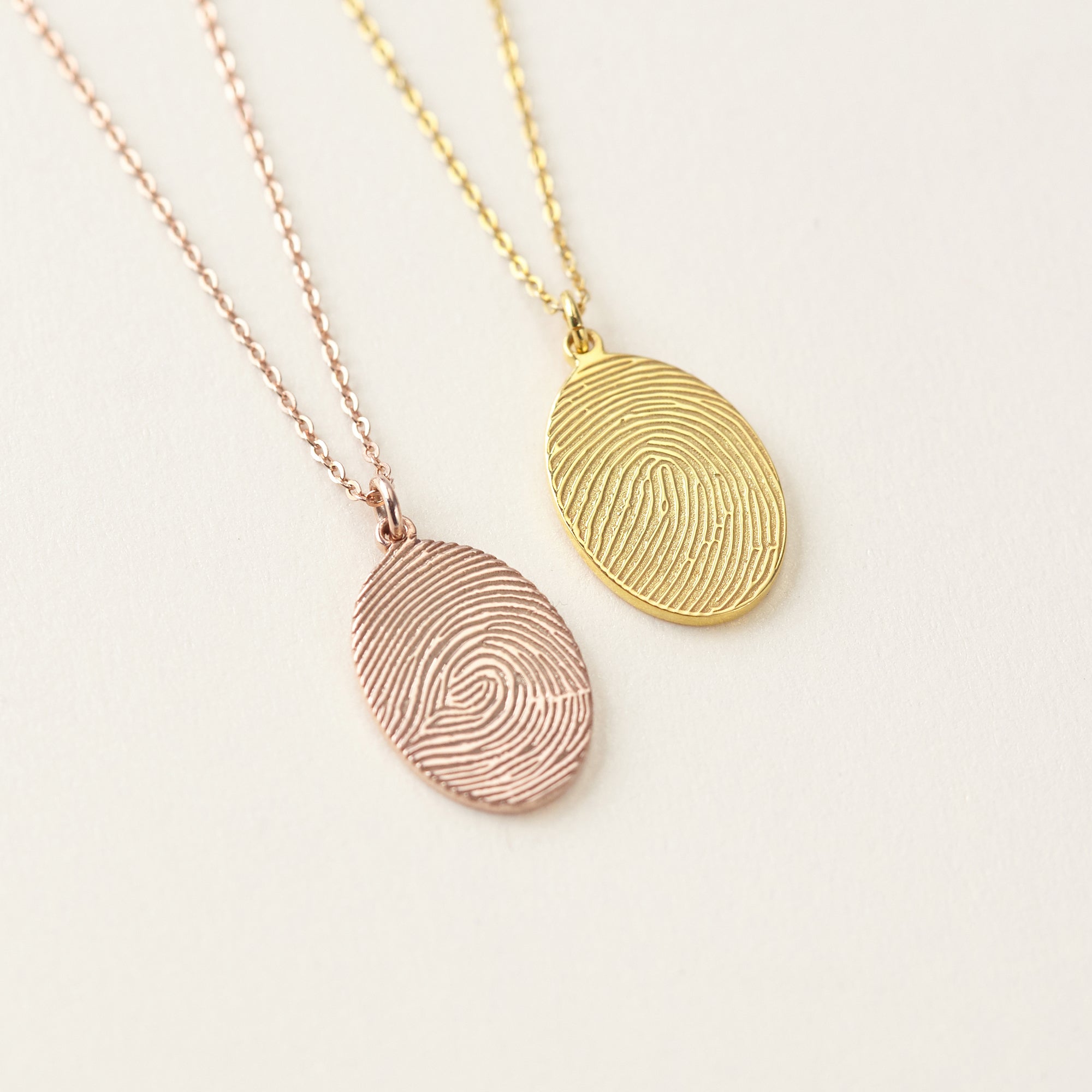 14k Gold Plated Custom Fingerprint Thumbprint Necklace