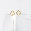 Gold Clover Stone Stud Earrings - Lylah's