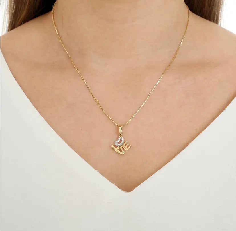18k Gold Filled Love Letter Stacked Necklace - Lylah's