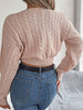 Load image into Gallery viewer, Twisted Cable-Knit V-Neck Sweater
