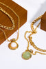 Load image into Gallery viewer, Copper 14K Gold Pleated Round Shape Aventurine Pendant Necklace - Lylah&#39;s