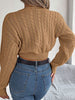 Twisted Cable-Knit V-Neck Sweater