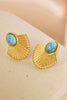 Turquoise 18K Gold Plated Stud Earrings - Lylah's