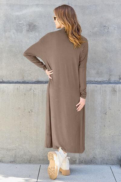 Basic Bae Full Size Open Front Long Sleeve Cover Up