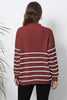 Minimalist Striped Zip Up Sweater - Lylah's
