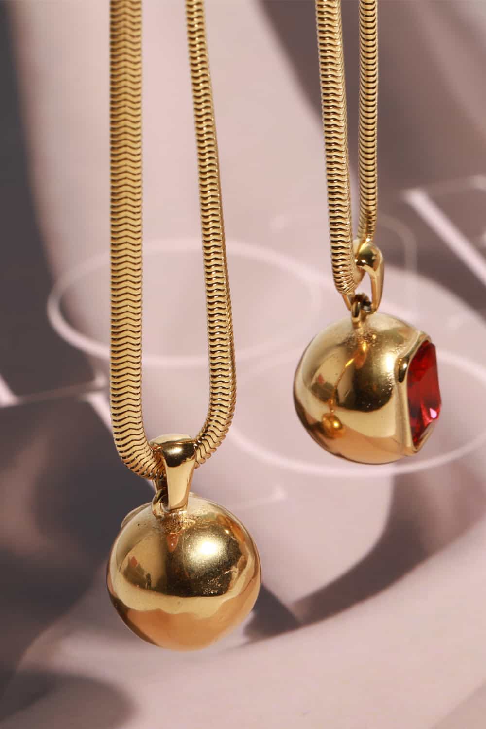 Zircon 18K Gold-Plated Geometrical Shape Pendant Necklace - Lylah's