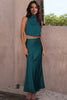 Load image into Gallery viewer, Jen Satin Two Piece Midi Skirt and Blouse Set - Lylah&#39;s
