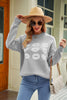 Load image into Gallery viewer, Contrast Lip Pattern Round Neck Slit Sweater