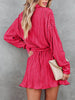 Load image into Gallery viewer, Tie Waist Button-Down Long Sleeve Dress - Lylah&#39;s