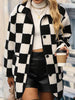 Load image into Gallery viewer, Adeleine Full Size Checkered Button Front Coat with Pockets